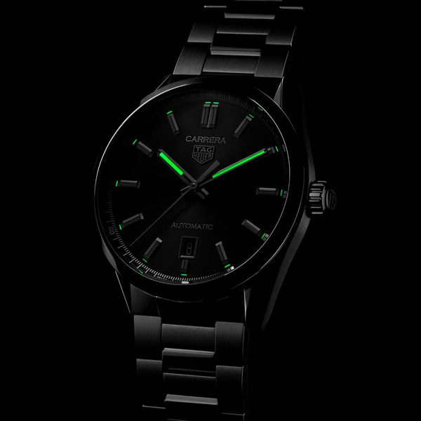 Tag heuer carrera calibre 5 steel watch with black dial online