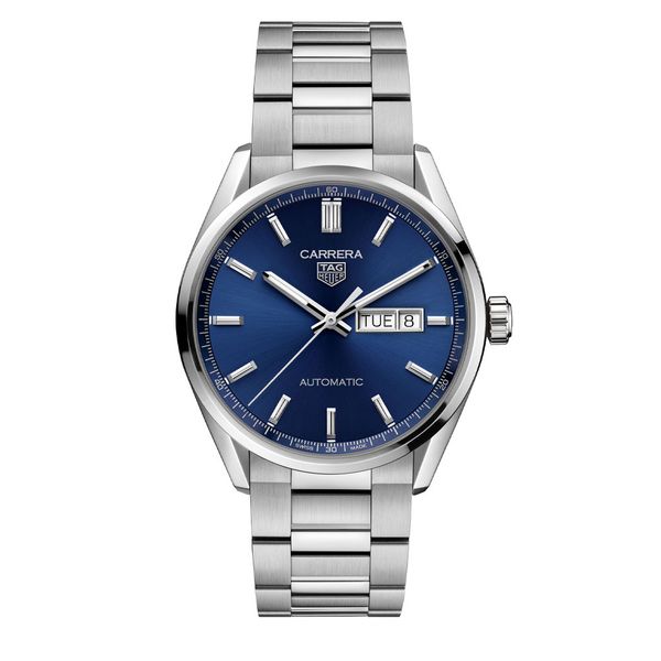 Tag Heuer Gents Blue Dial Carrera Calibre 5 Automatic Day Date Bracelet Watch WBN2012.BA0640 Peter Jackson