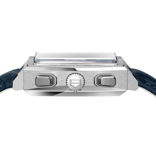 TAG Heuer Monaco 39mm Blue Calibre Heuer 02 Leather Strap Chronograph Watch