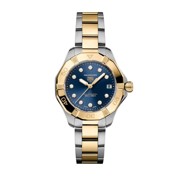 TAG Heuer Aquaracer Professional 200 34mm Diamond Blue Bi-Colour Solargraph Quartz Watch