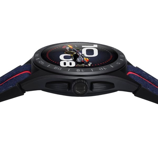 TAG Heuer Connected Calibre E4 X Oracle Red Bull Racing Edition 45mm Black Rubber Leather Watch 