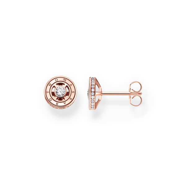 Thomas Sabo Circle White Stone Rose Gold Plated Ear Studs