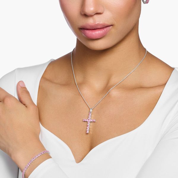 Thomas Sabo Heritage Pink Cross Pendant Peter Jackson the Jeweller
