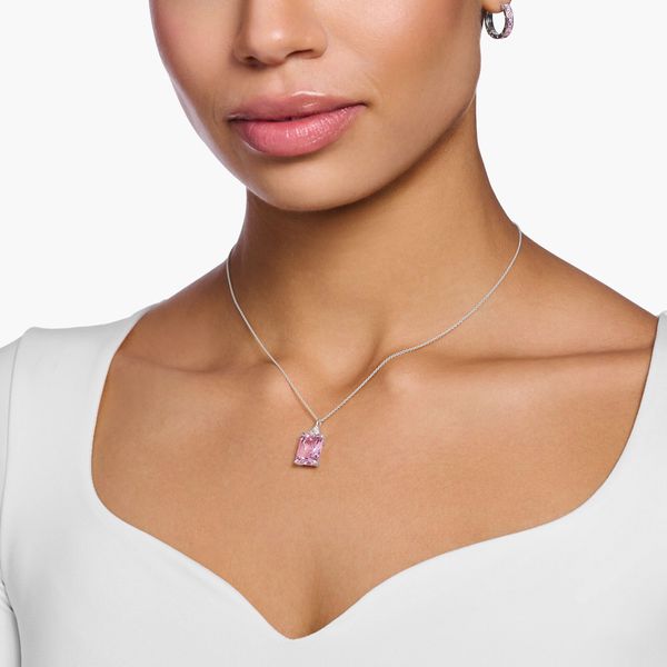 Thomas Sabo Heritage Pink Stone Silver Necklace Peter Jackson the
