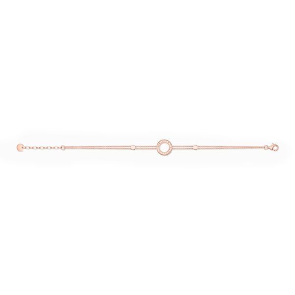 Thomas Sabo White Stones Double Row Circle Rose Gold Plated Bracelet 