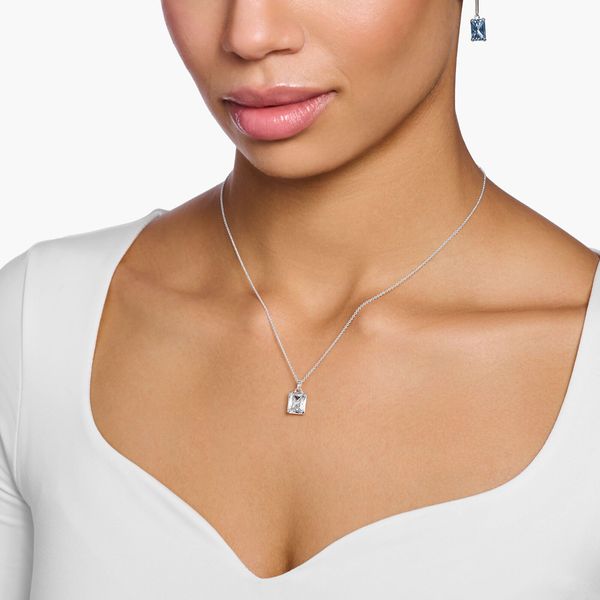 Thomas Sabo Collana Donna 32022503: Argento 925 Con Zirconi Bianchi, Ciondolo Segno Della Pace, Catena Regolabile 40-45 Cm