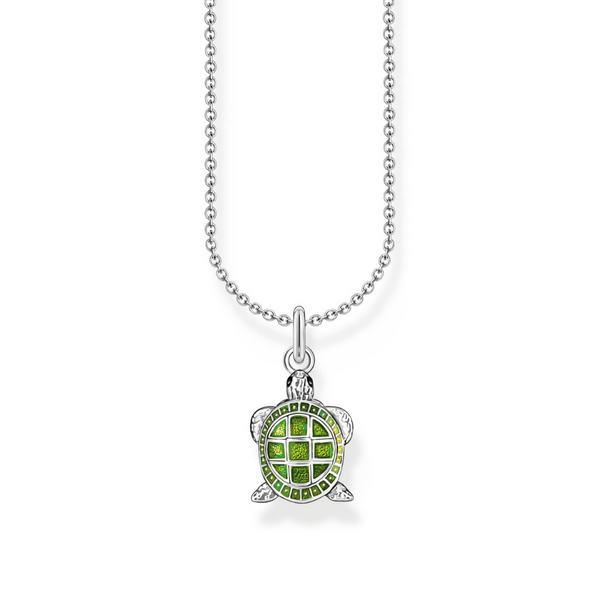 Thomas Sabo Green Turtle Silver Pendant Necklace
