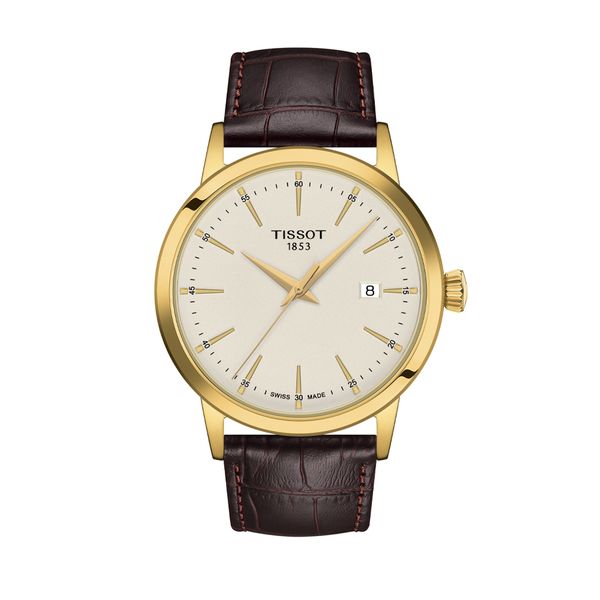 Tissot Classic Dream 42mm Steel Brown Quartz Leather Strap Watch