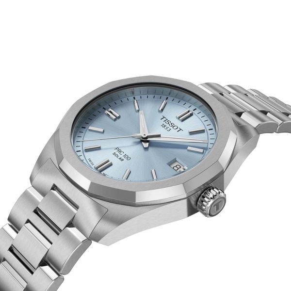 Tissot PRC 100 Solar 34mm Blue Quartz Bracelet Watch | Peter Jackson