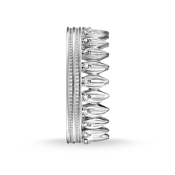 Thomas Sabo Sterling Silver Stone Set Leaf Crown Ring