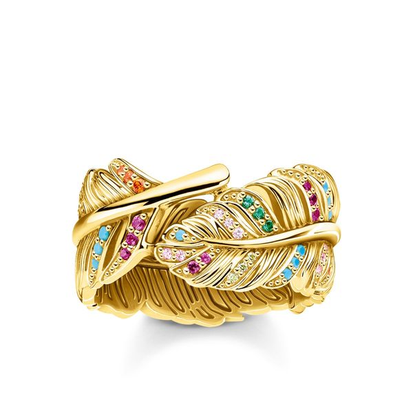 Thomas Sabo Gold Plated Hummingbird Feather Ring
