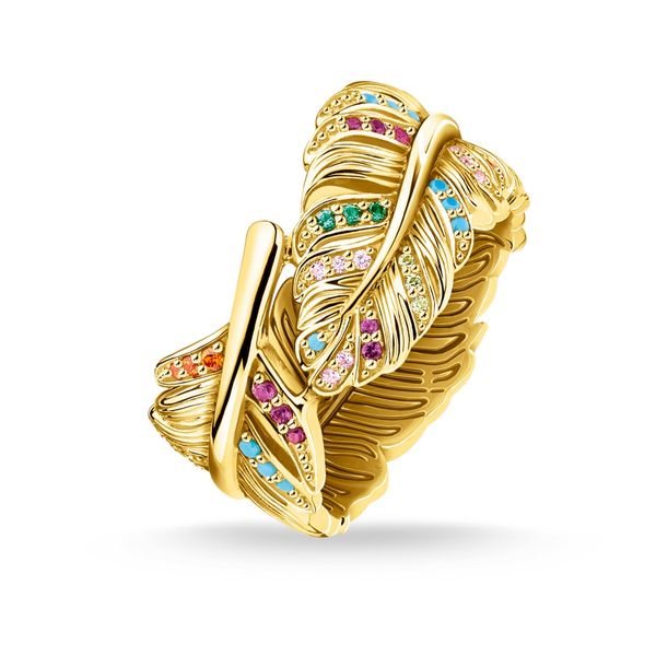Thomas Sabo Gold Plated Hummingbird Feather Ring