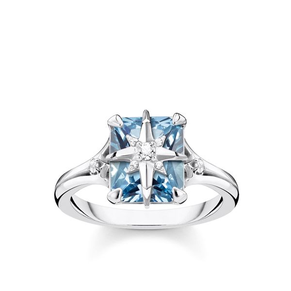 THOMAS SABO Bracciale Donna A Pinna Caudale Con Pietre Blu - Argento Sterling 925 Annerito, Lunghezza 16 Cm - Gioiello Con Zirconia, Simbolo Di Libertà