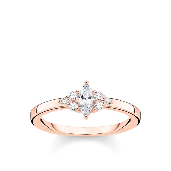 Thomas Sabo Rose Gold Zirconia Vintage Stacking Ring