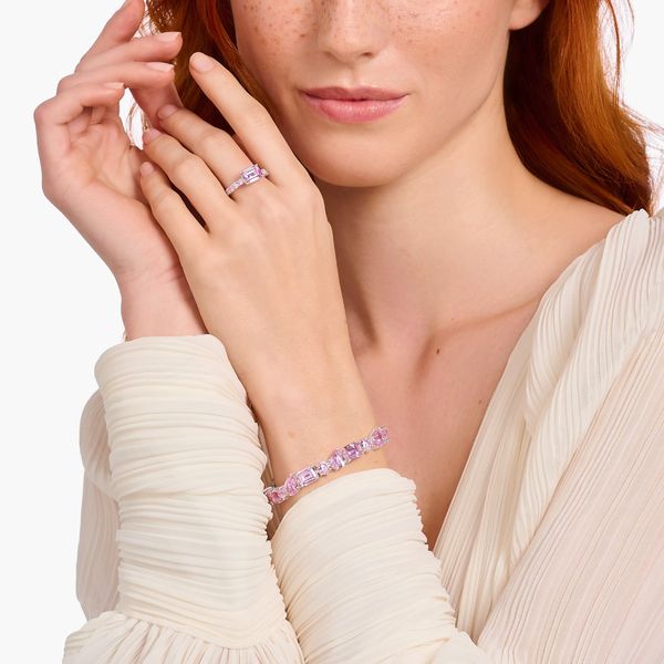 Thomas Sabo Solitaire Pink Zirconia Silver Ring 