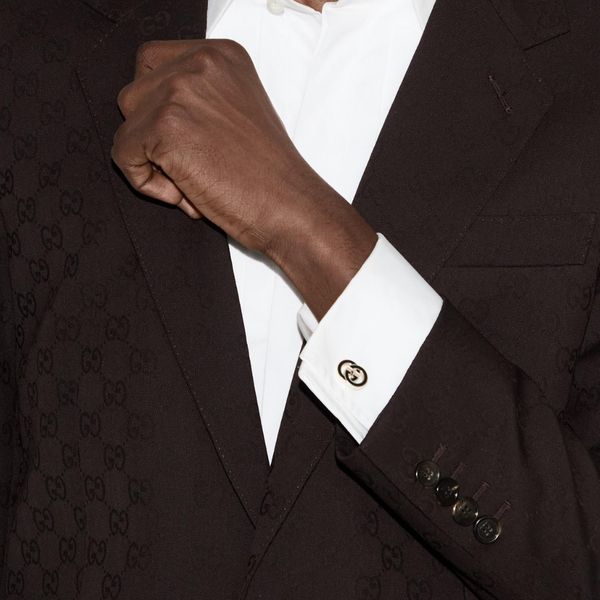 Gucci Interlocking Black Enamel Silver Cufflinks| Peter Jackson