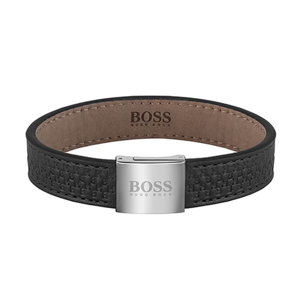 mens leather bracelets hugo boss