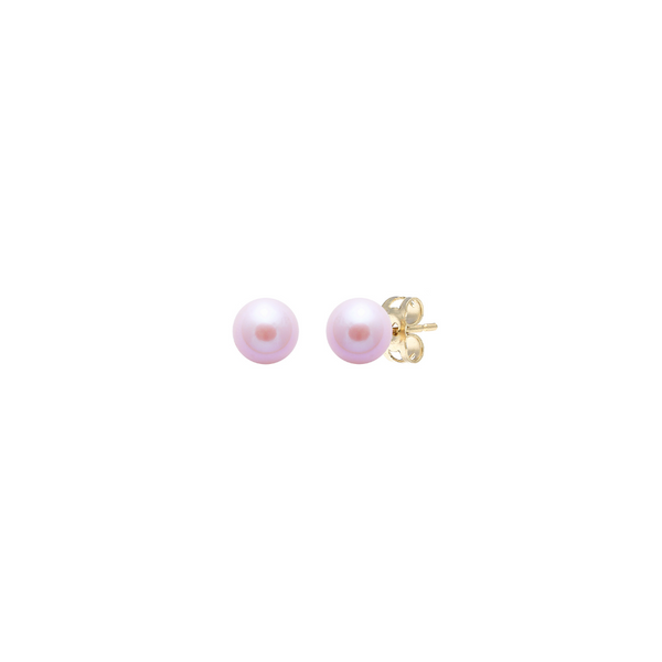 9ct Yellow Gold Pink Cultured Pearl Stud Earrings & Pendant Set