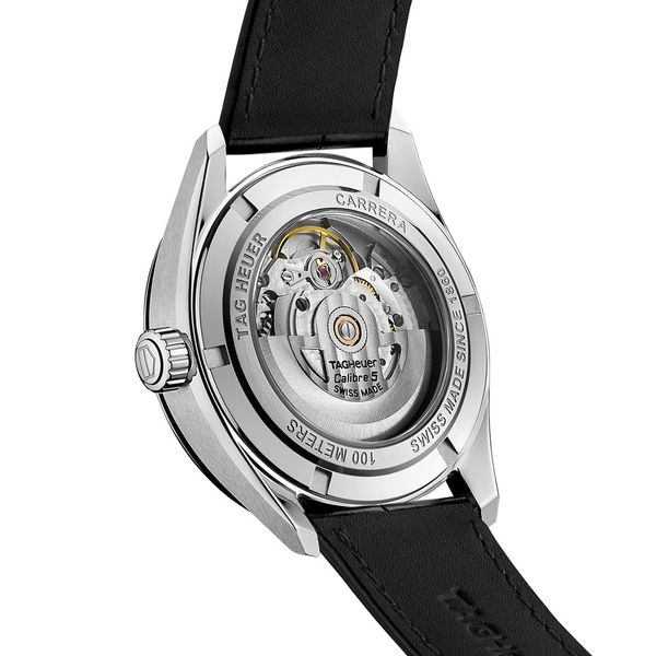 Tag Heuer Gents 39mm Silver Carrera Calibre 5 Automatic Date Strap