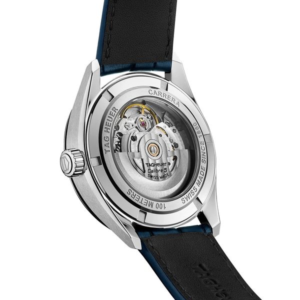 Tag Heuer Gents 39mm Blue Carrera Calibre 5 Automatic Date Strap