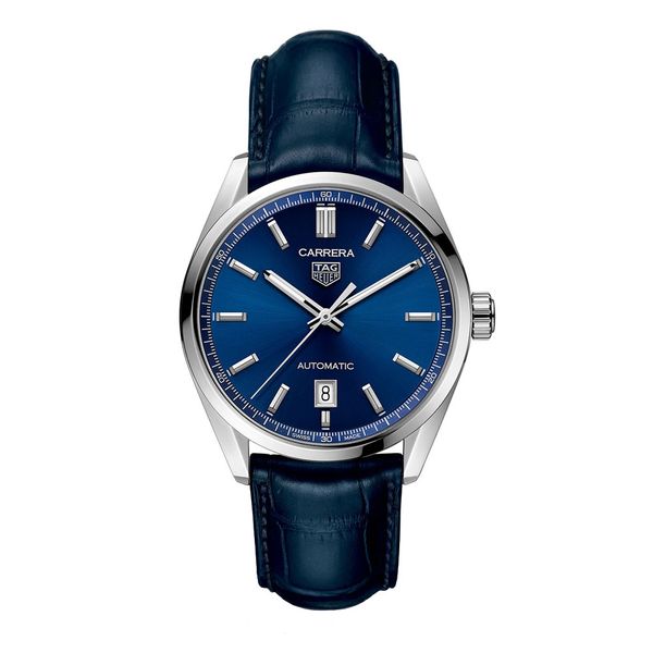 Tag Heuer Gents 39mm Blue Carrera Calibre 5 Automatic Date