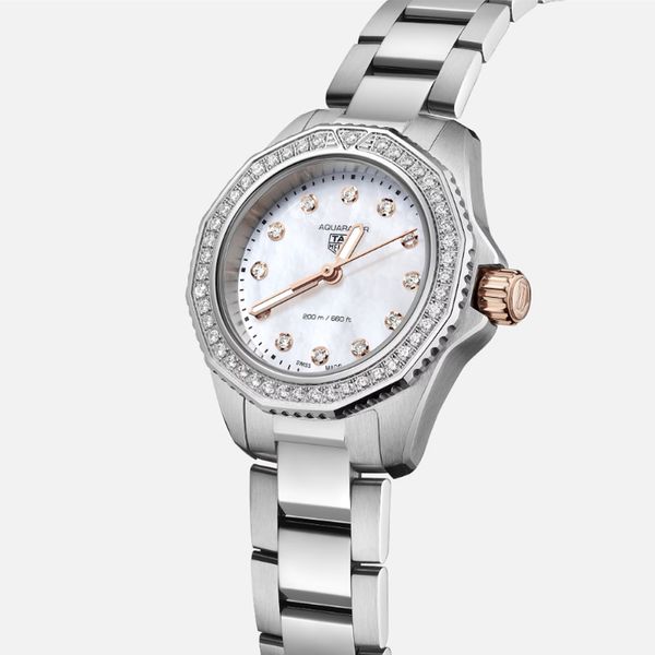 Tag heuer aquaracer rose gold diamond ladies watch sale