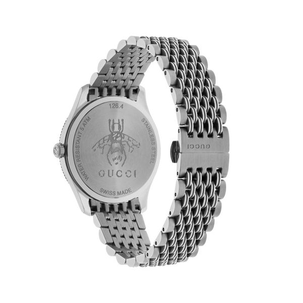 Gucci G-Timeless 36mm Slim Bee Silver 