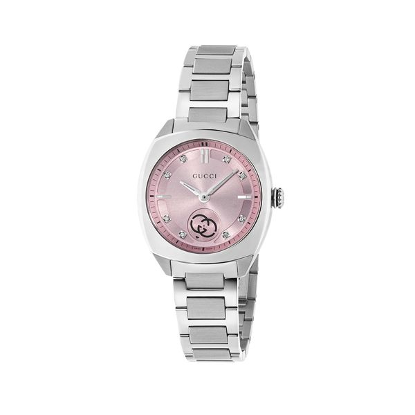 Gucci Interlocking 29mm Pink Diamond Quartz Bracelet Watch