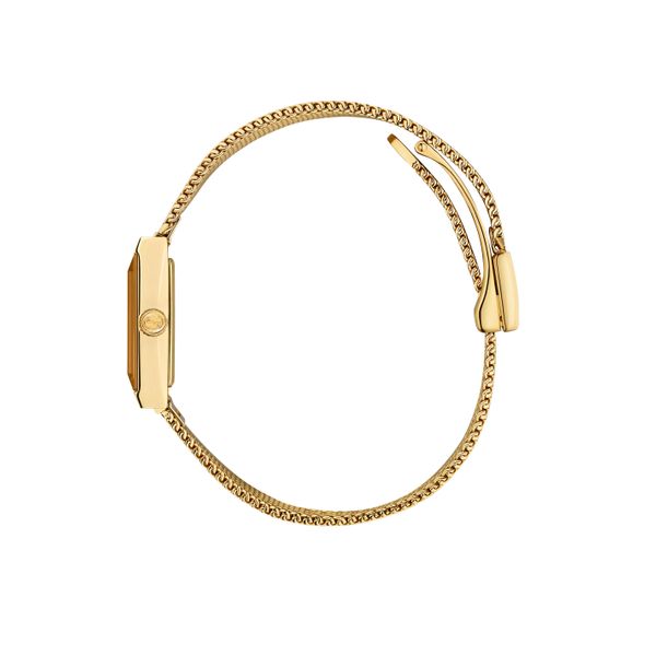Gucci G-Frame 14mm Steel Gold Plated Quartz Mesh Bracelet Watch