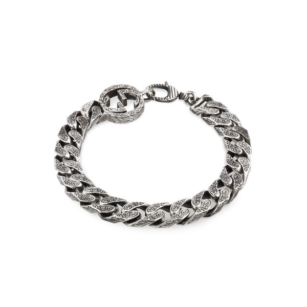 Gucci Interlocking Paisley Sterling Silver Bracelet 19cm-20cm