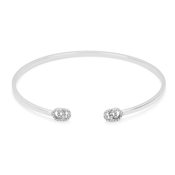 Gucci GG Running 18ct White Gold Diamond Set Bangle