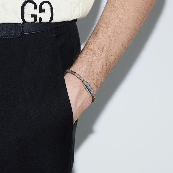Gucci Trademark Silver Supreme Beige Bracelet 