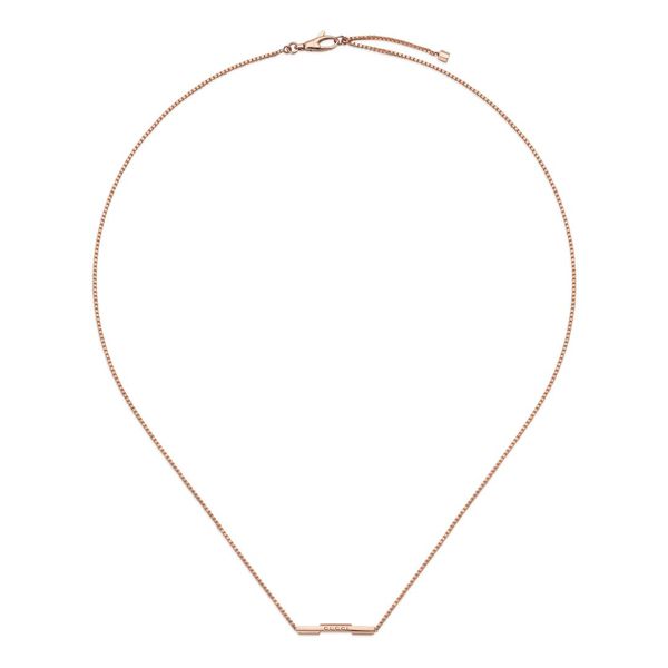 Gucci Link to Love 18ct Rose Gold Bar Necklace