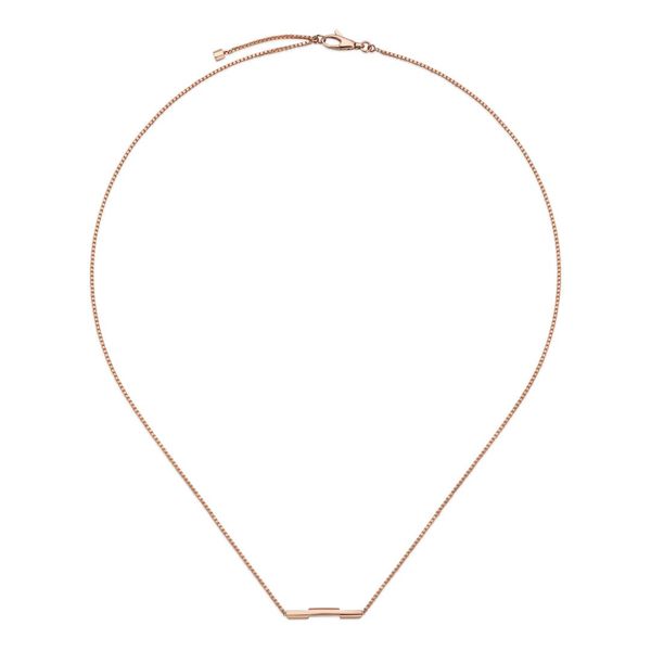 Gucci Link to Love 18ct Rose Gold Bar Necklace