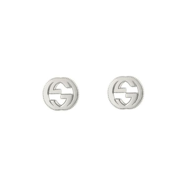 Gucci Interlocking Sterling Silver Stud Earrings