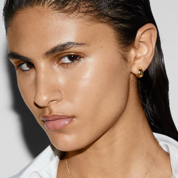 GUCCI Icon GG 18ct Gold Hoop Stud Earrings