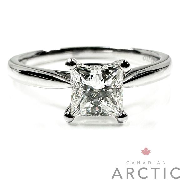 Platinum 0.70ct Princess Cut Diamond 4 Claw Solitaire
